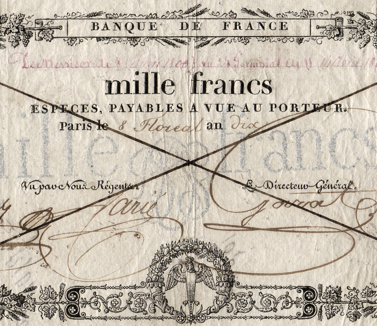 1000 francs - detail
